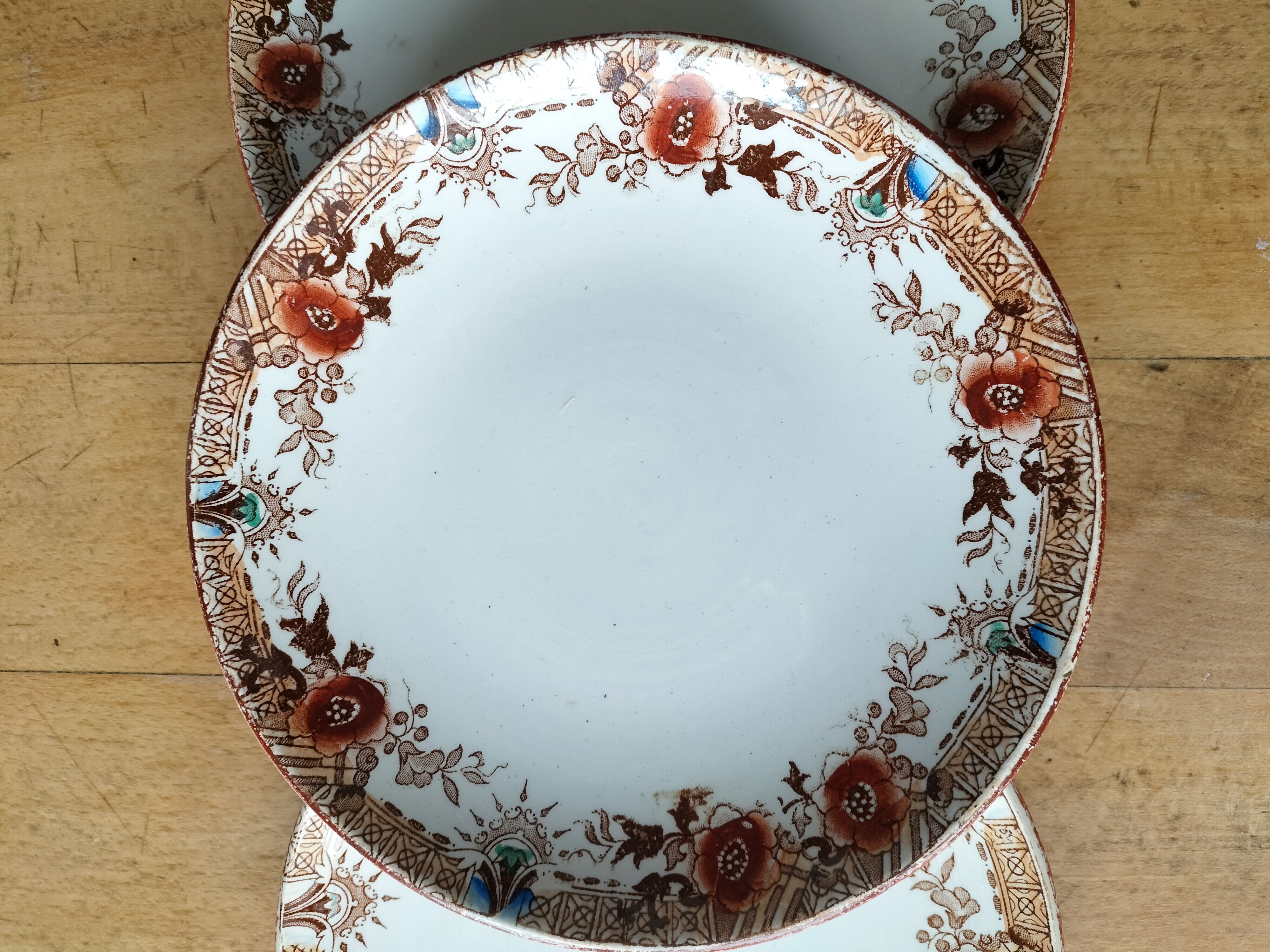 3 dessert plates sarreguemines