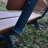 Designer garden bench with cast iron legs. Unique piece.