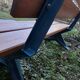 Garden bench, cast iron legs and exotic wood