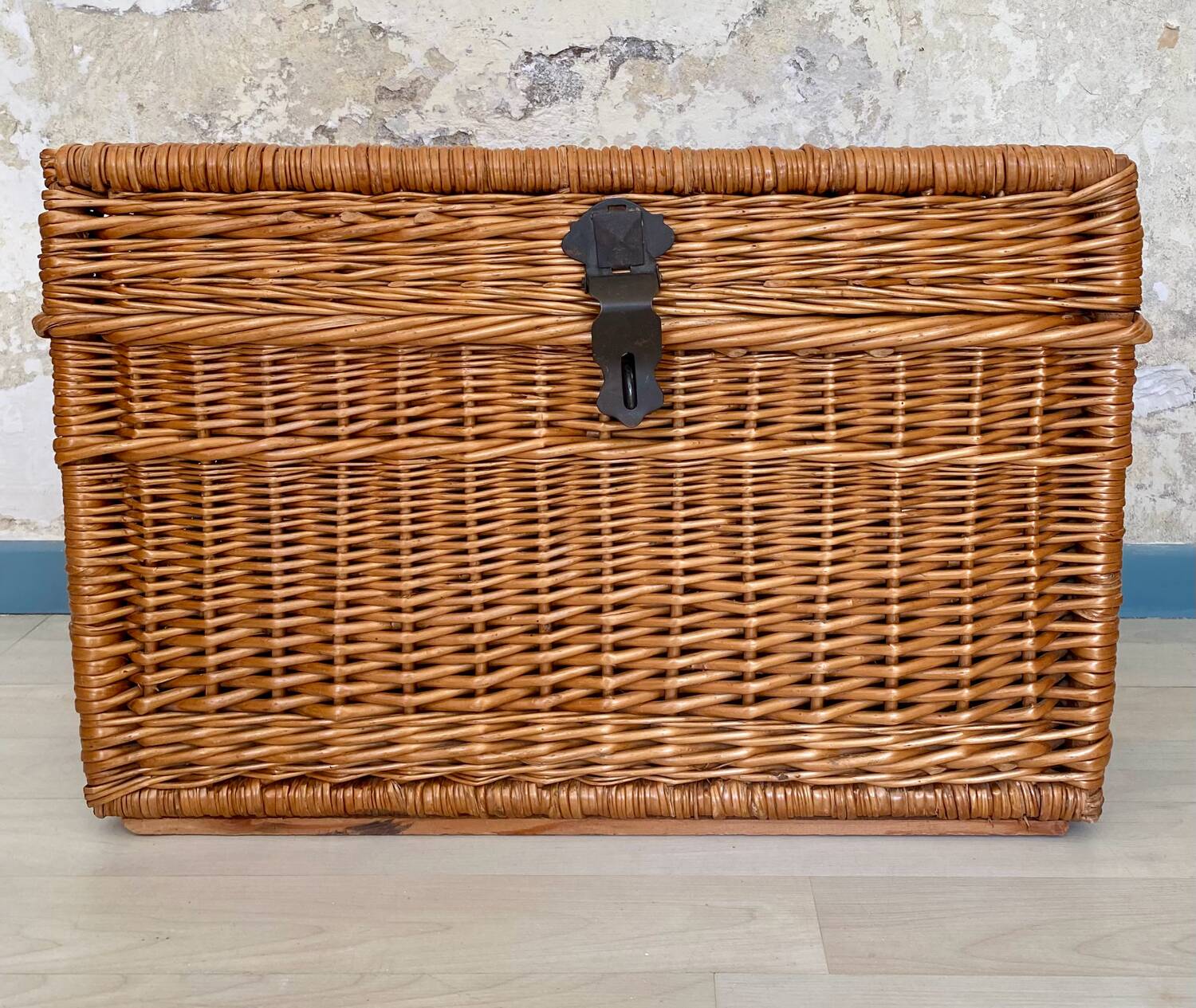 Vintage rattan trunk