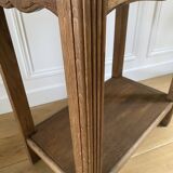 Console, Vintage side table with a drawer and a low shelf in solid wood