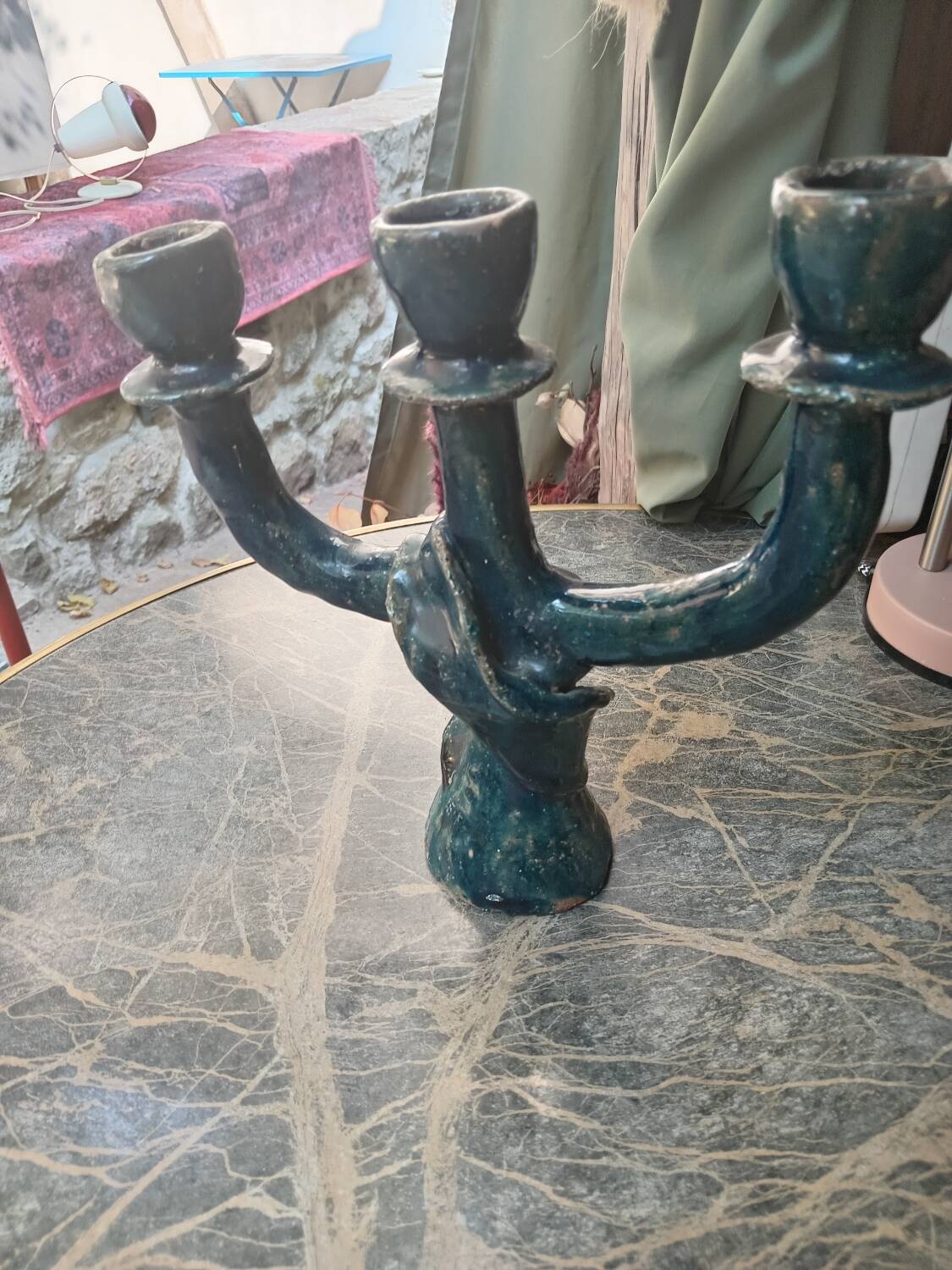 Three handcrafted ceramic items