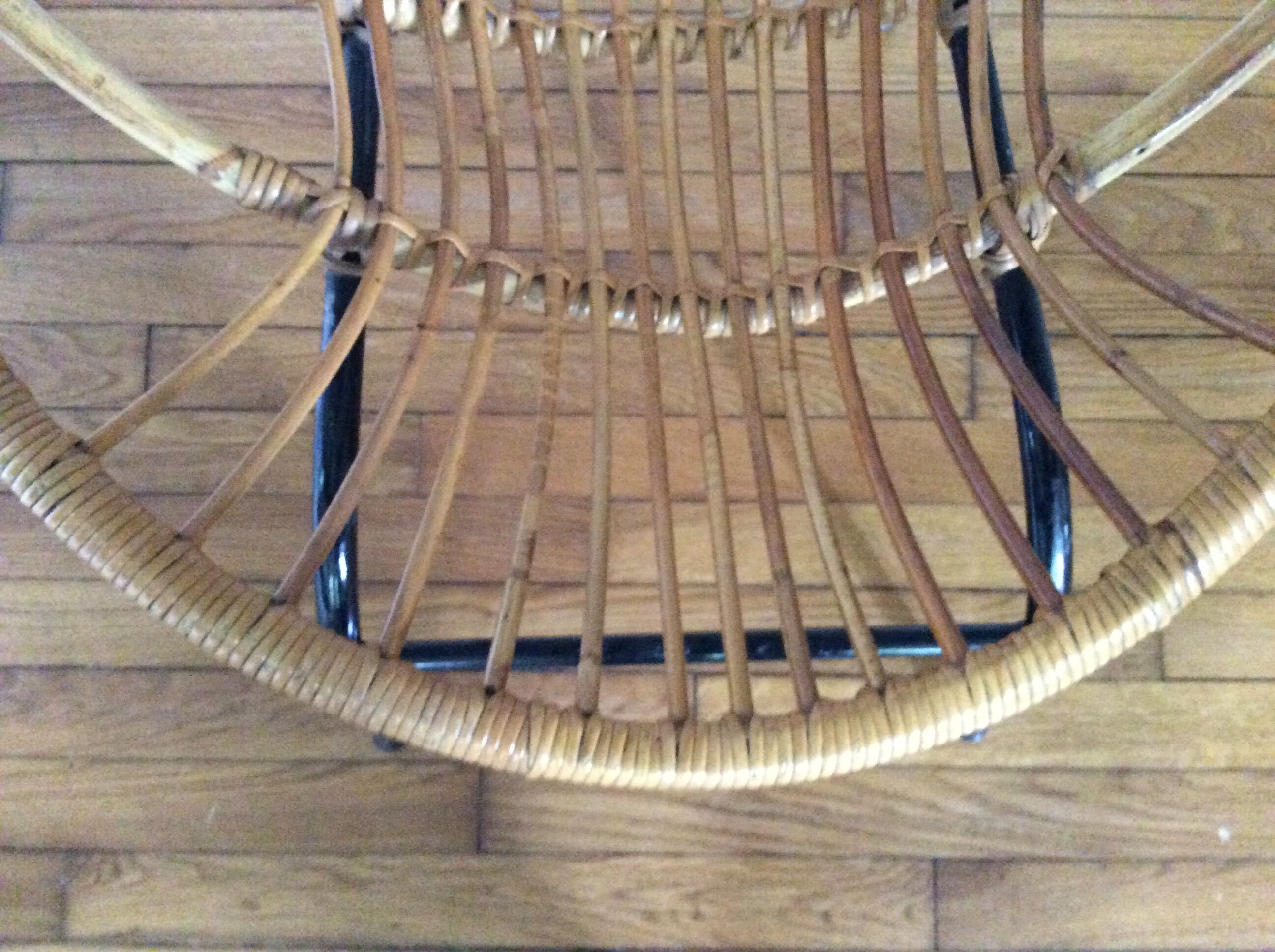 Fauteuil en rotin vintage