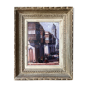 Orientalist painting "Animated street scene" signed + frame