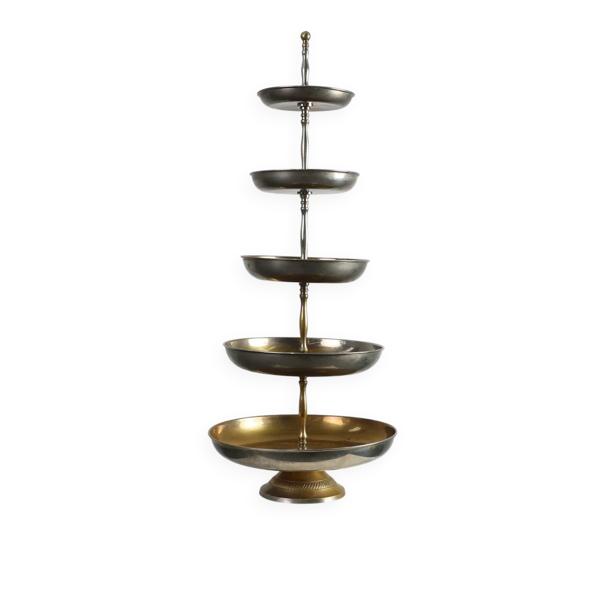 Large 19th‑Century Silvered Étagère or Serving Stand, France