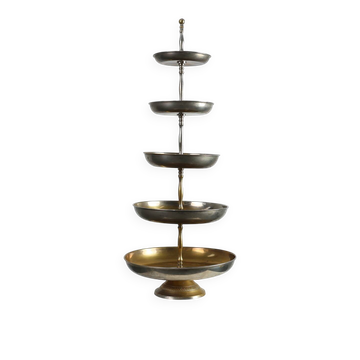 Large 19th‑Century Silvered Étagère or Serving Stand, France