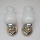 Pair of vintage bathroom gold and silver wall lights