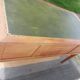 solid wood desk, leather top and extension