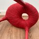 Ikea Red Metal and Wool Three pod Stool, Model Eskilstuna, 1990s