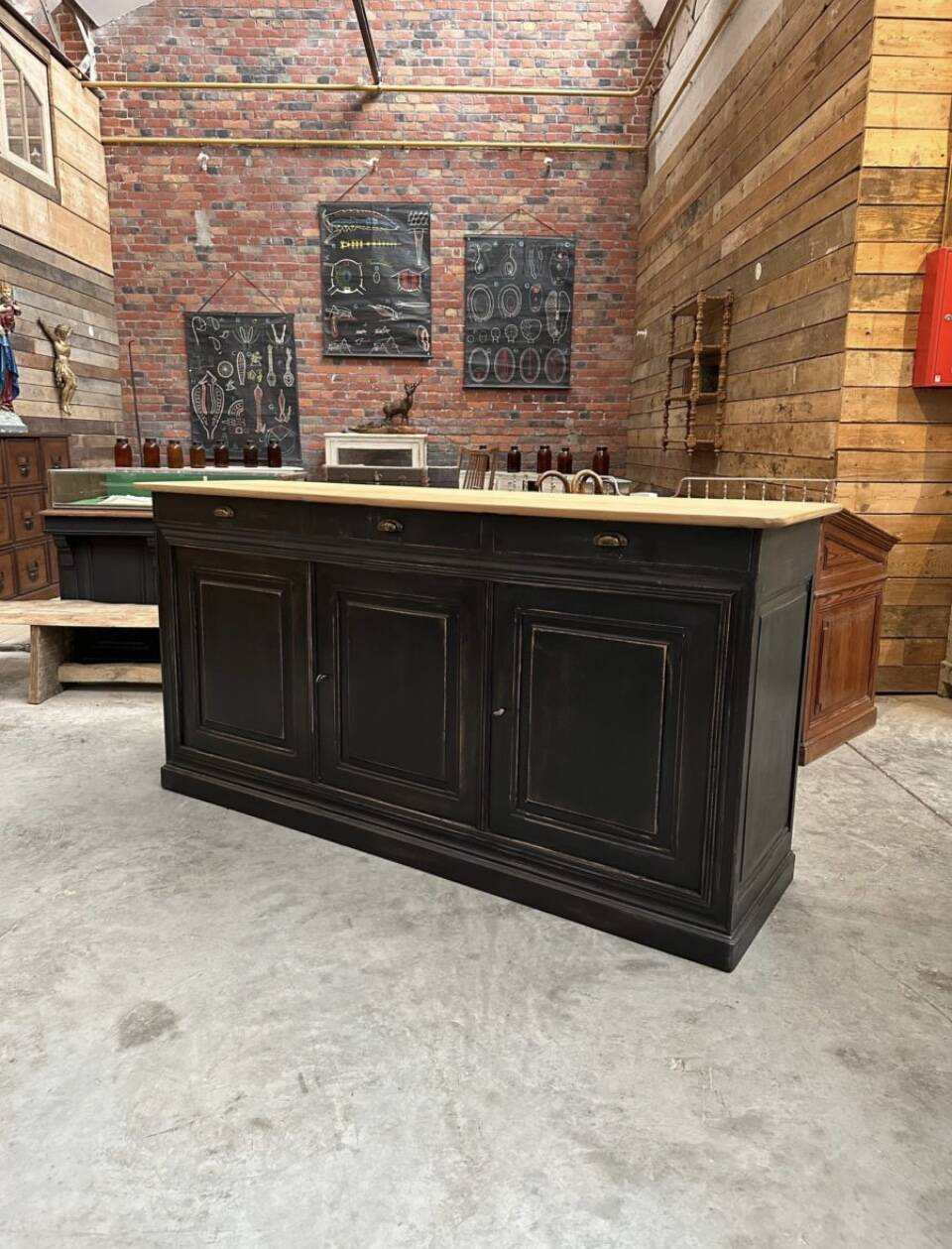 Patinated 3-door sideboard