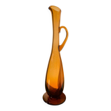 Amber ewer / carafe from Portieux crystal factory
