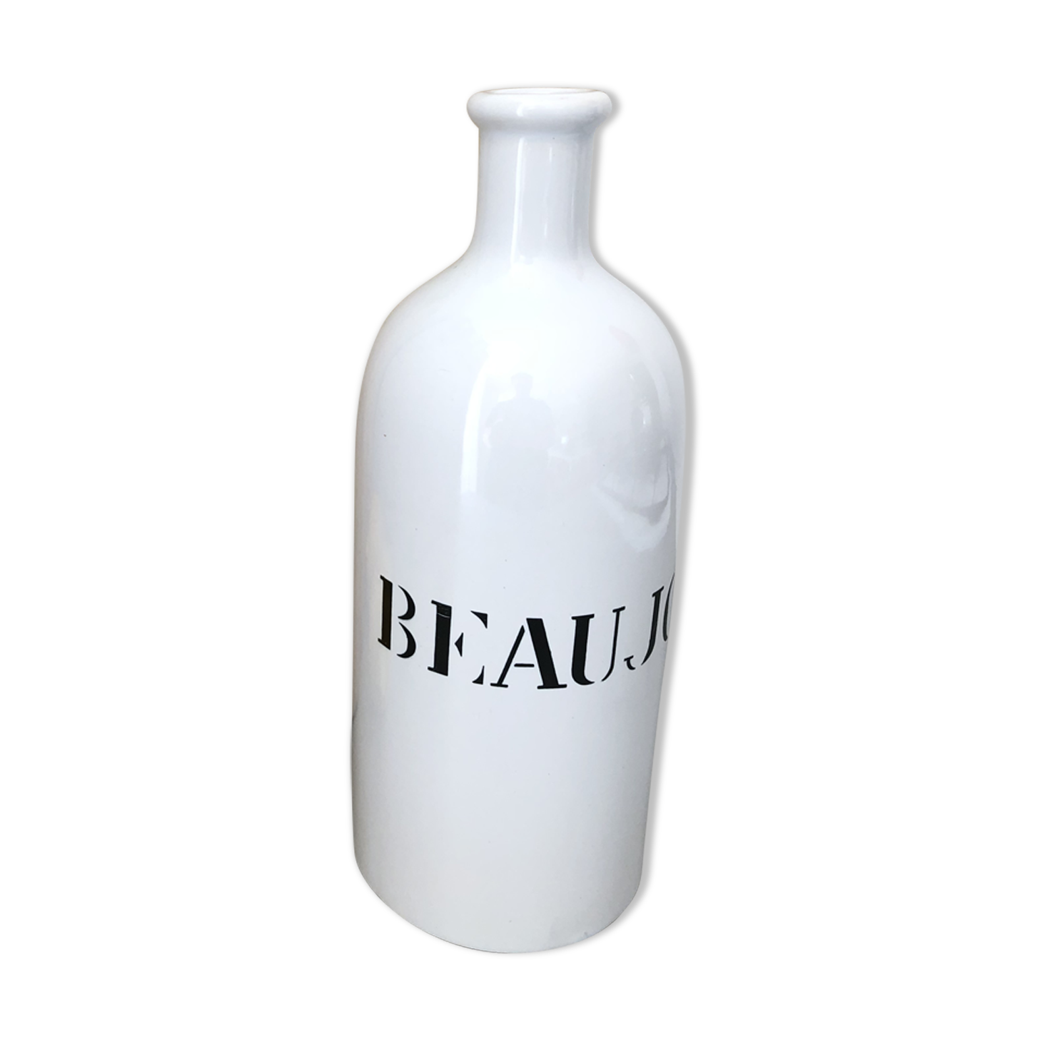 "Beaujolais" white ceramic bottle