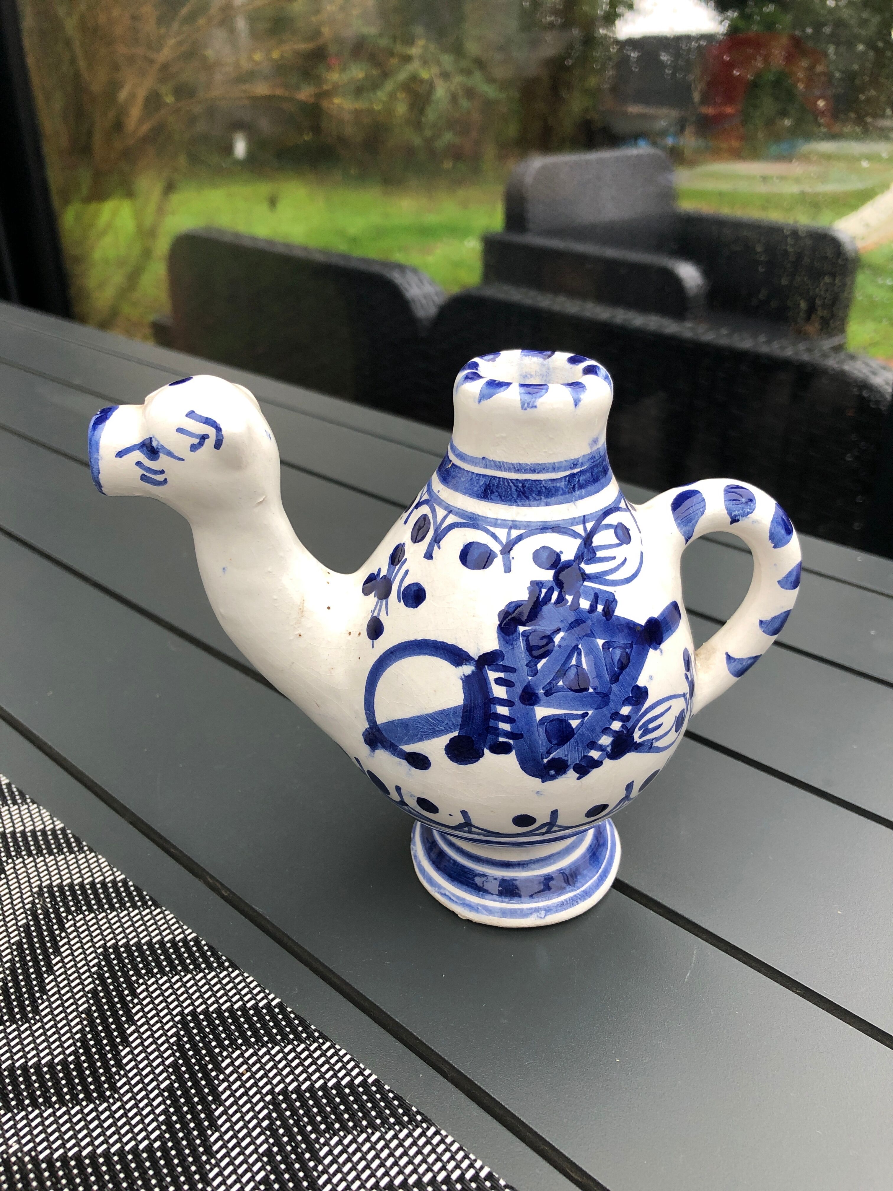 Camel shaped ceramic candle holder