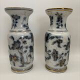 Pair of Bayeux porcelain baluster vases, 19th century