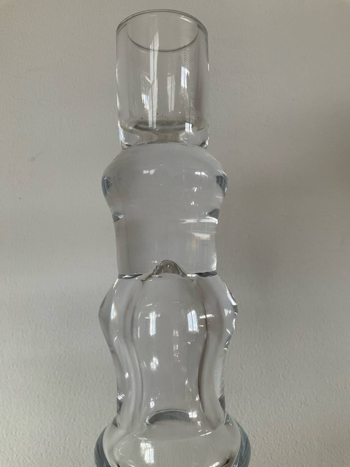 Pair of vintage blown glass candlesticks