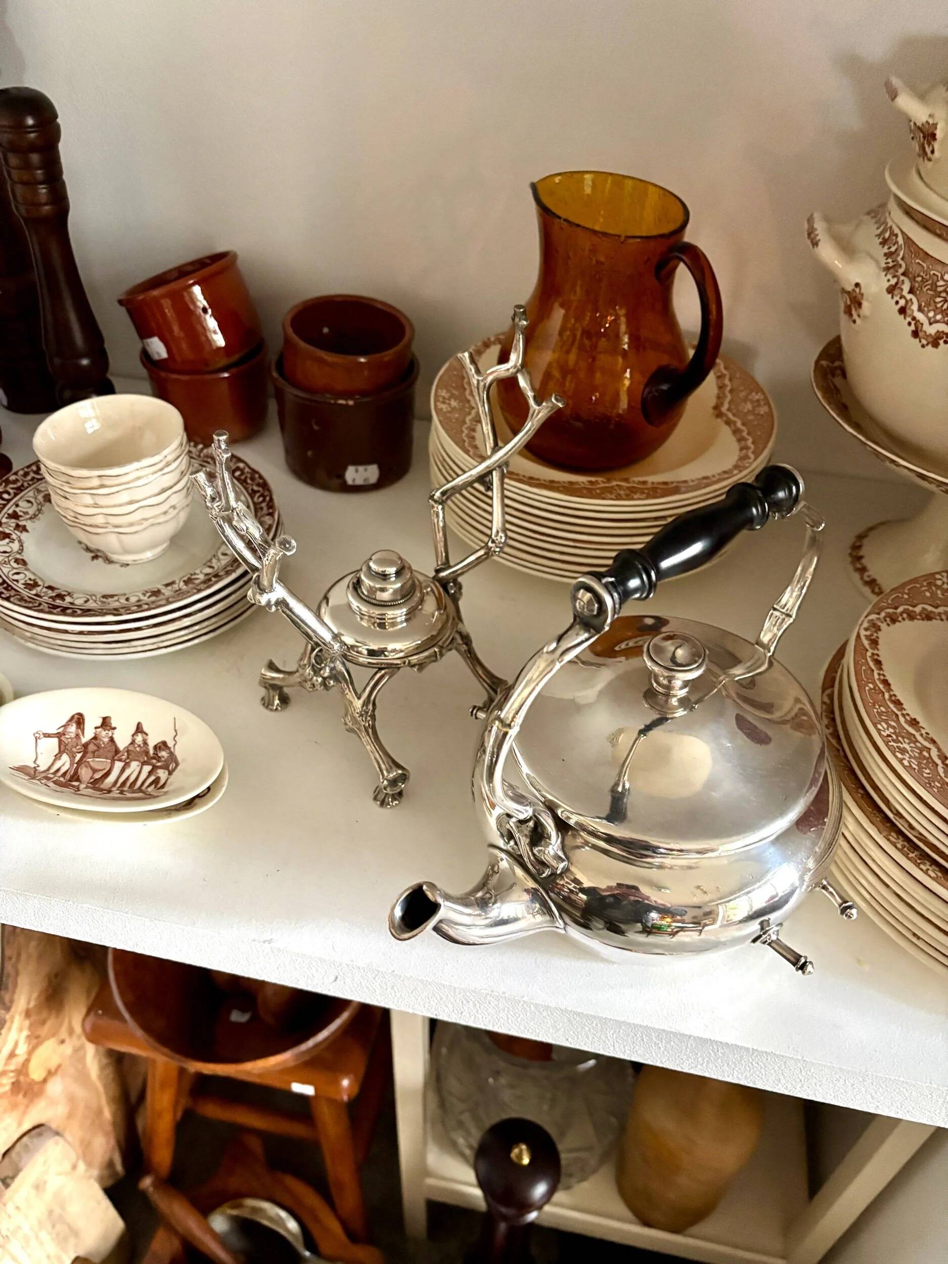 Samovar Christofle en métal argenté et ébène, vers 1860