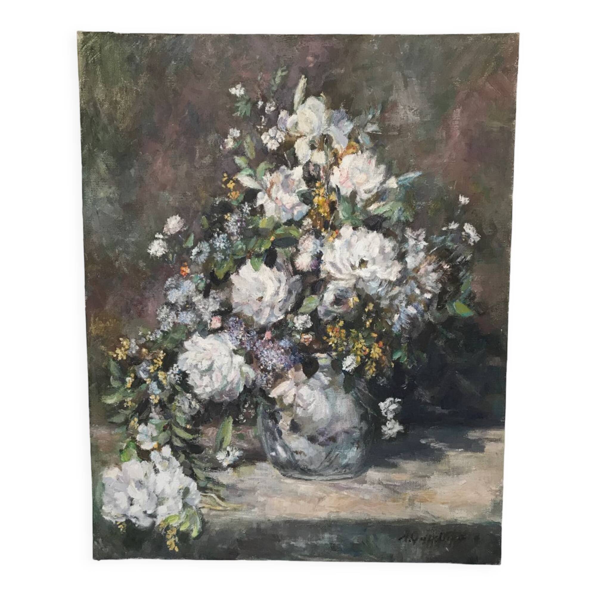Painting flower bouquet still life