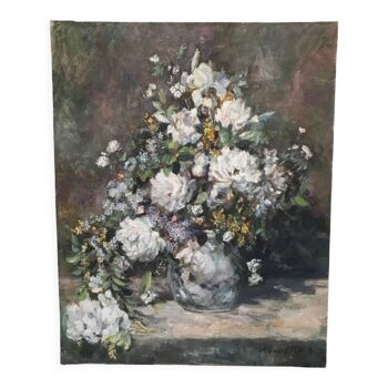 Peinture bouquet de fleur nature morte