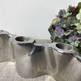 Brushed aluminum candle holder