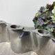Brushed aluminum candle holder