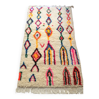 Tapis Azilal marocain. Fait main, pure laine. 165x195cm