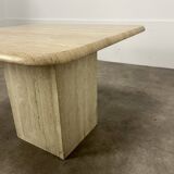 Square travertine coffee table