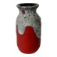 Vintage Mid Century Modern Fat Lava West German  Red Glazed Vase