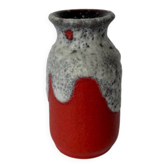 Vintage Mid Century Modern Fat Lava West German  Red Glazed Vase
