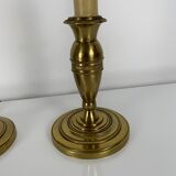 Pair of gilded bronze candlestick lamps gossip style French Empire