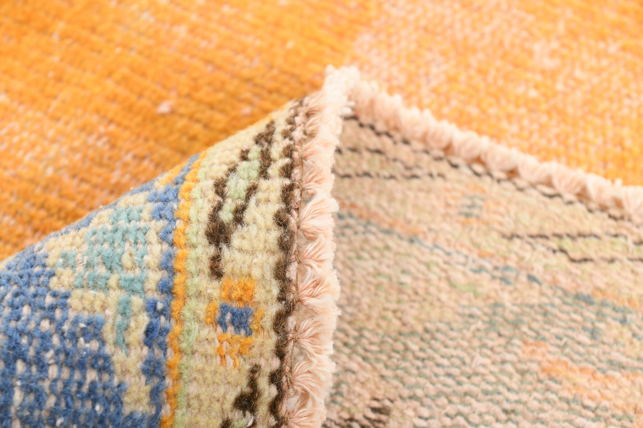 6x9 orange madallion oushak rug, 288x194cm