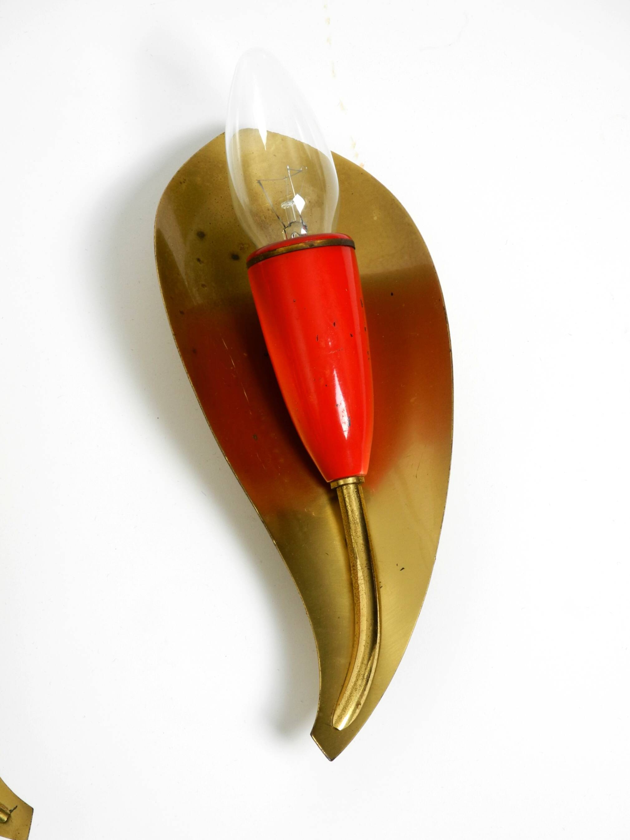 Two original Mid Century Modern brass sconces