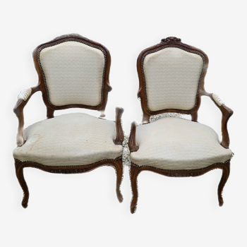 Pair of Cabriolet armchairs