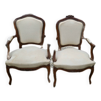 Pair of Cabriolet armchairs