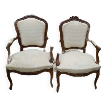 Pair of Cabriolet armchairs