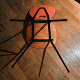 set of 2 red leatherette chairs from the 1960s