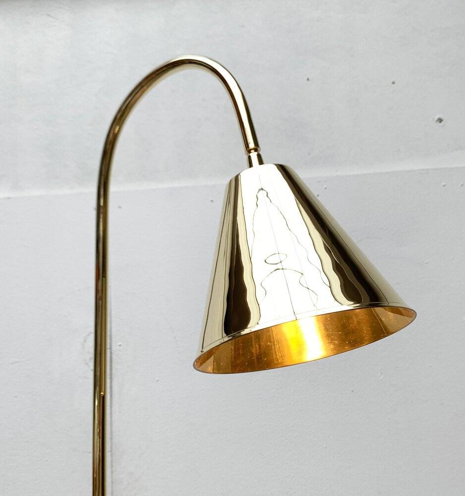 Mid-century brass floor lamp by Jacques Adnet for Valenti, Spain, 1960s.
