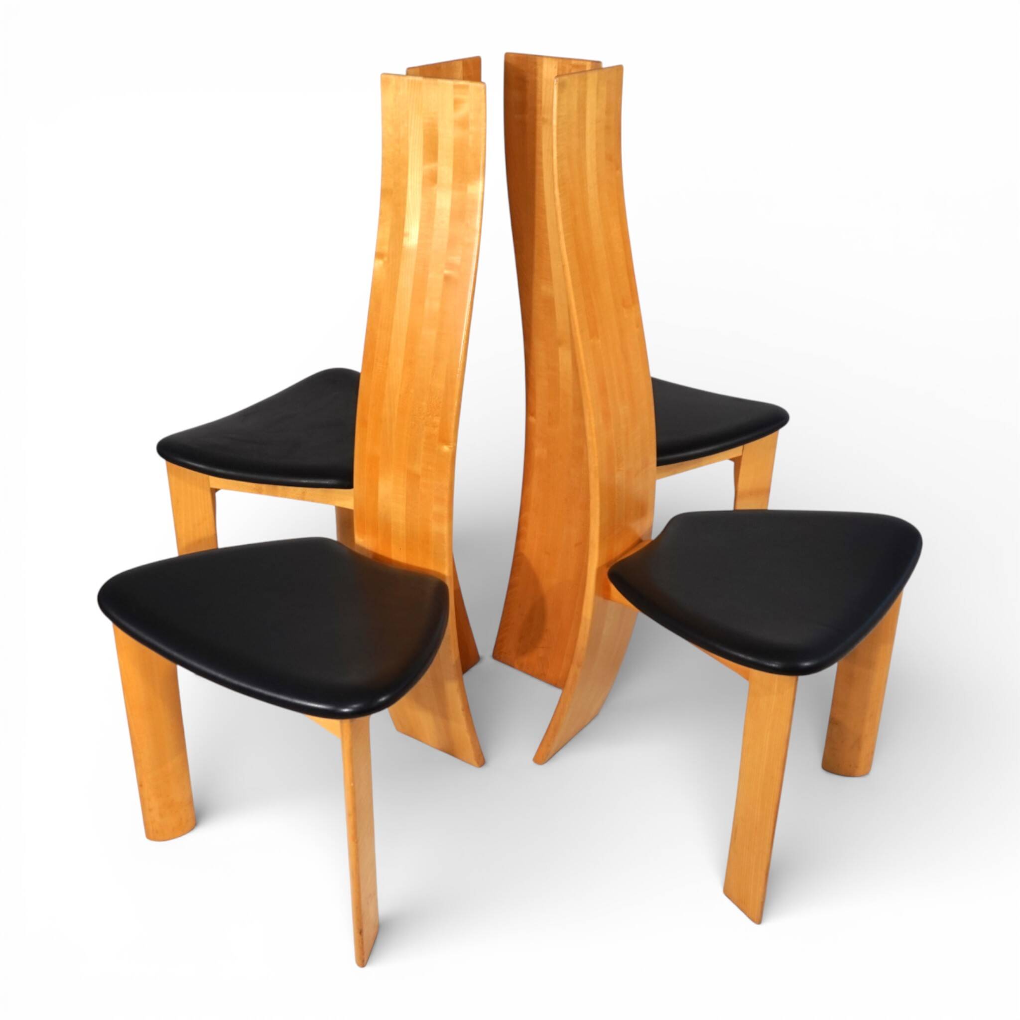 Tranekaer set of 4 Iris dining chairs by Bob van den Berghe, 1980