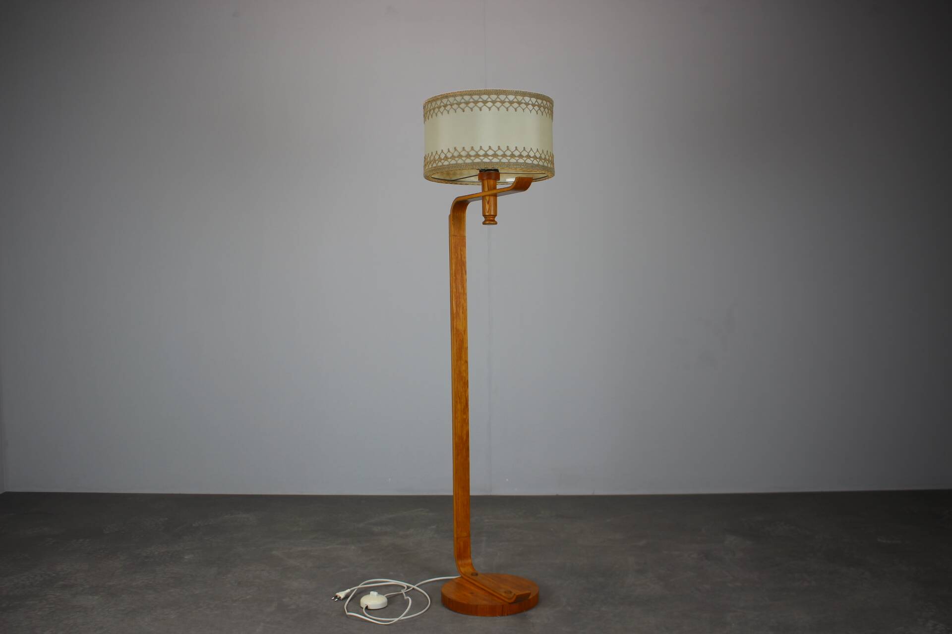 Scandinavian wooden floor lamp, 1960s