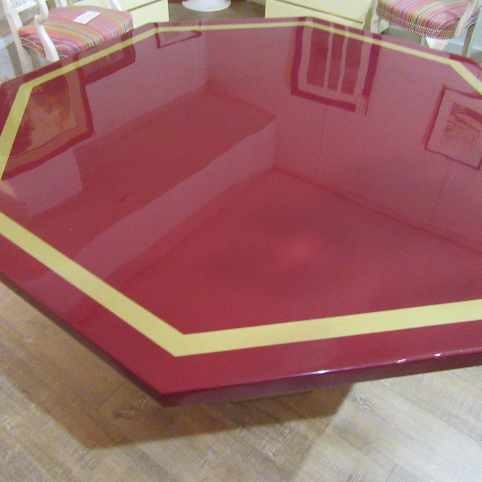 Red and gold laquered table