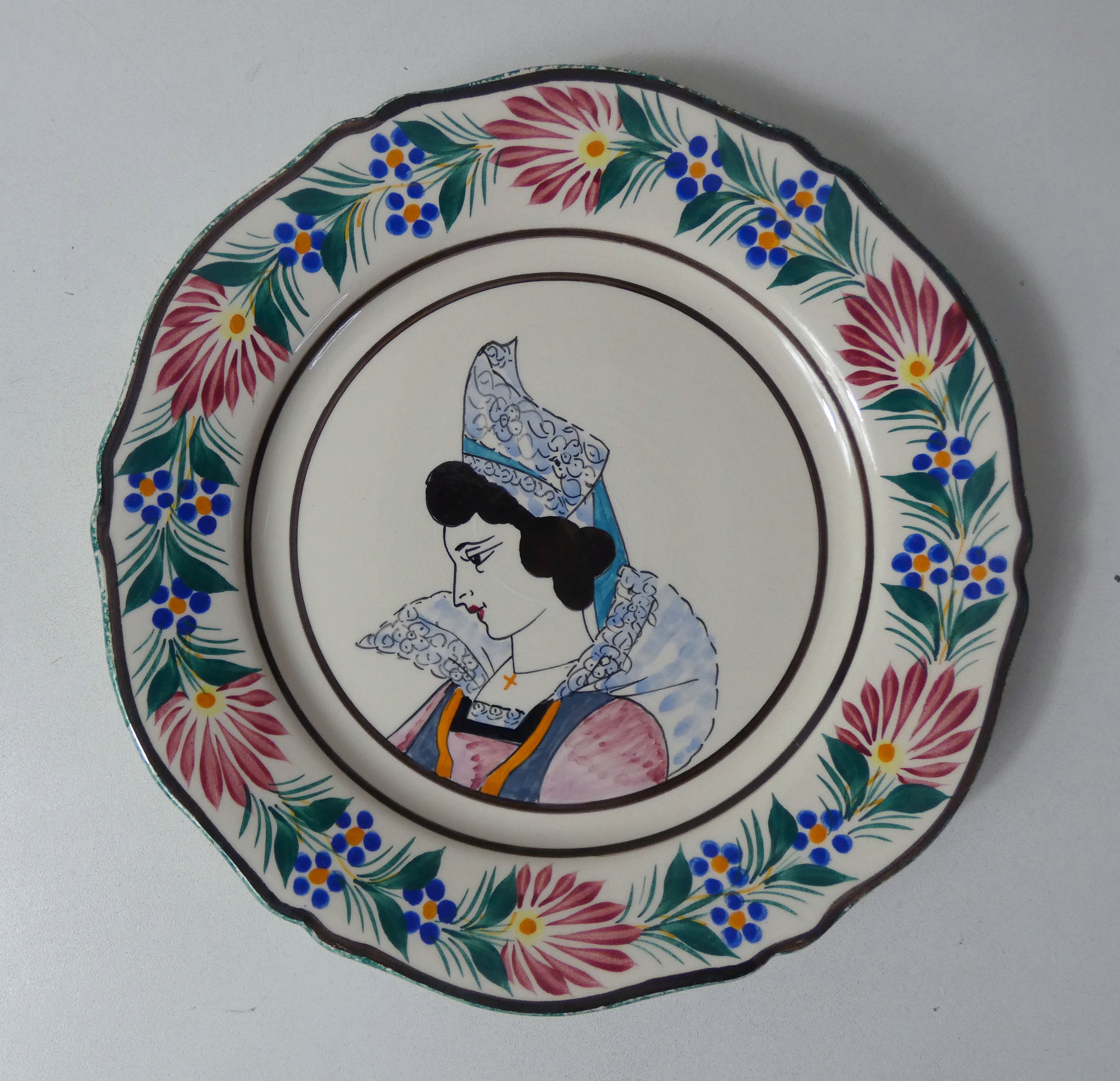 HB Quimper 2 flat plates Breton and Breton