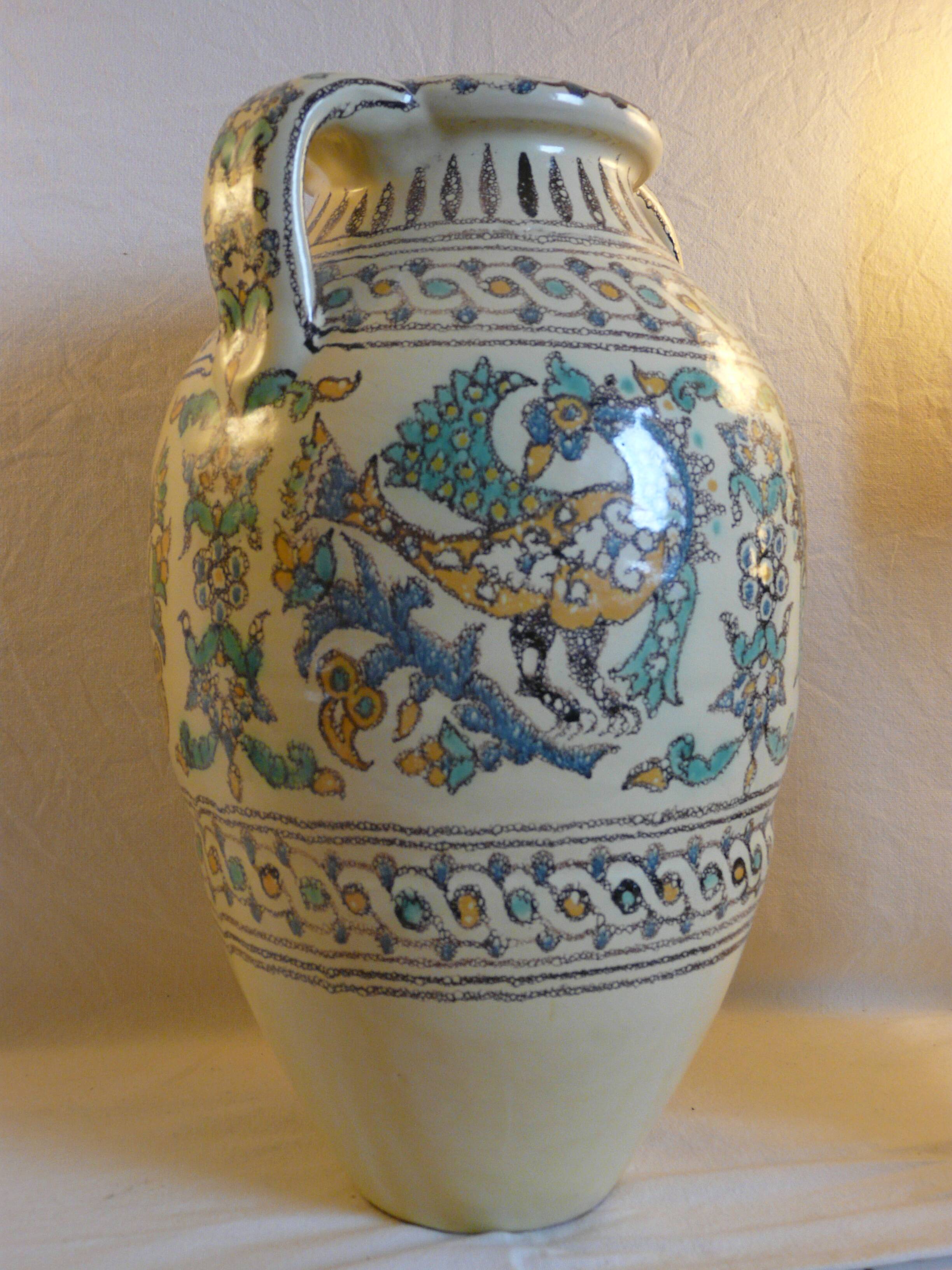 Pierre De Verclos, Maghreb Ceramic Pottery, Tunisia Nabeul, Large Vase