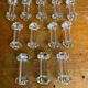 Set of 12 Antique Molded Bubble Glass Knife Rests Vintage Tableware