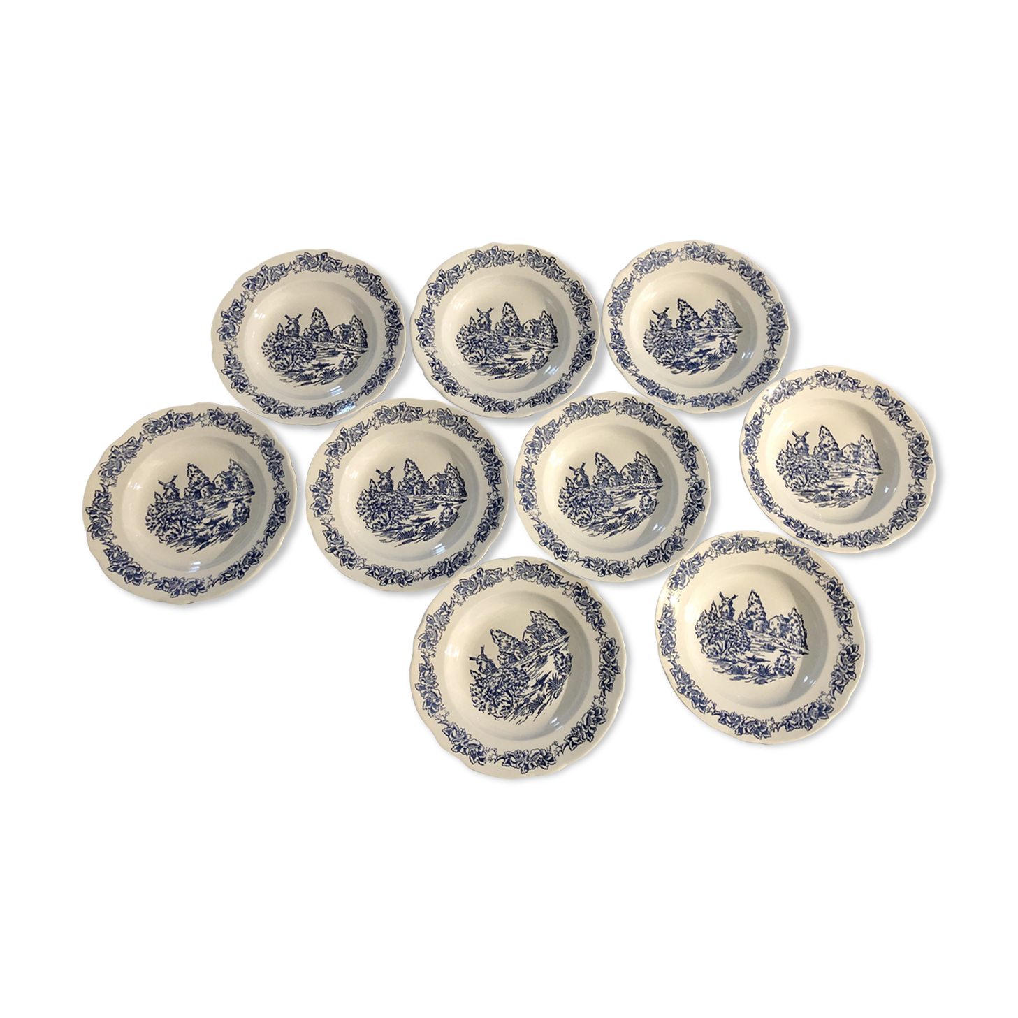 Lot de 9 assiettes creuses