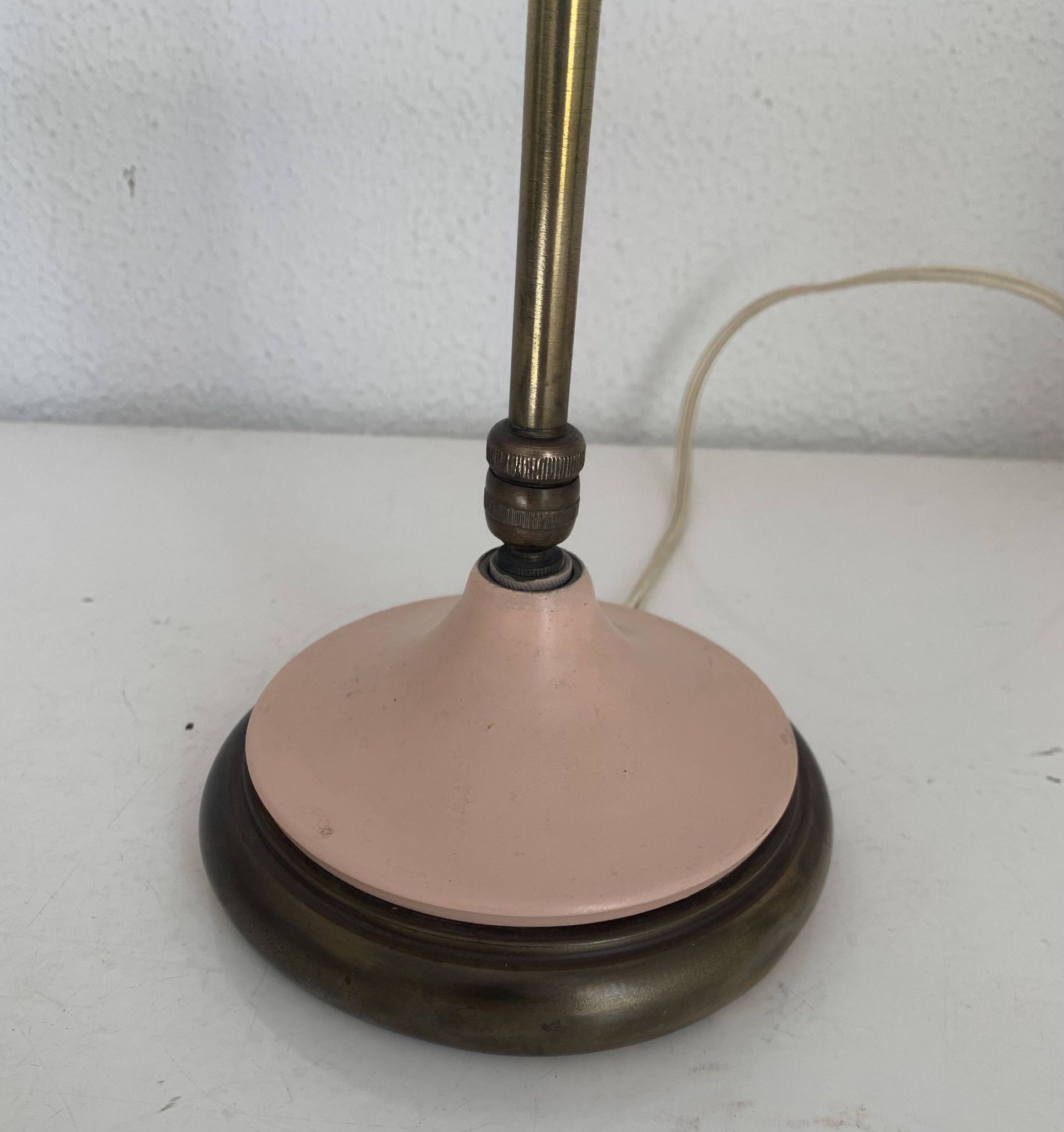 Lampe style cocotte rose et dorée, 1950