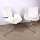 Pair of danish armchairs in leather and steel, model fk 6725 or "tulip chair" by Preben Fabricius