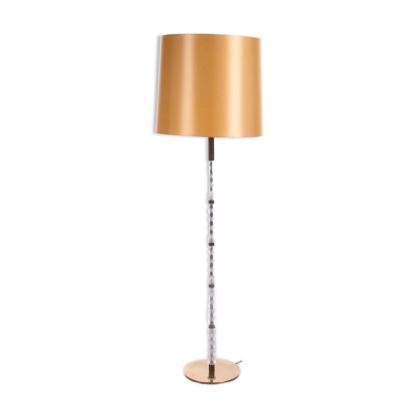 Floor lamp with glass tubes and brass details, 1960s