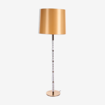 Floor lamp with glass tubes and brass details, 1960s