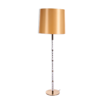 Floor lamp with glass tubes and brass details, 1960s