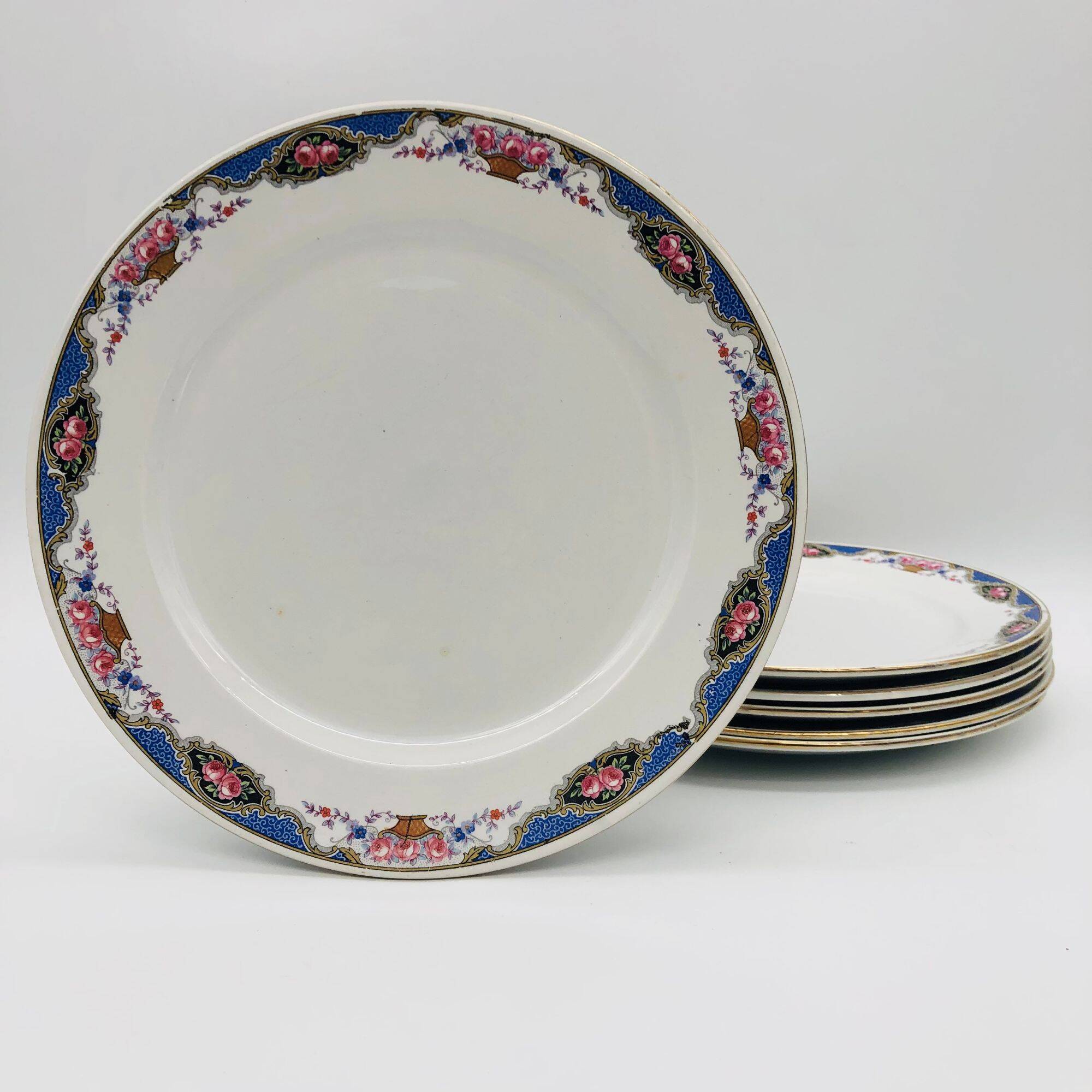 6 Flat Plates "Sarreguemines & Digoin"