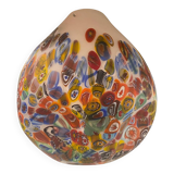 Contemporary Murano Style White With Murrise Multicolor Pendant